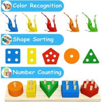 Juguete De Montessori De Madera Para Niños Y Bebés De 1 Año Juguetes De Alineación Y Pila Para Desarrollo Motor Fine Prescolar - details 1