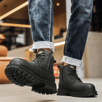 Botas De Moto Para Hombre Alta Corte Invierno Con Cierre De Cremallera Lateral Botas De Lluvia Calientes De Exterior Talla 46 - details 18