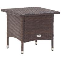 vidaXL Mesita de centro de ratán sintético 50x50x47 cm en color Negro/Gris/Marrón | estructura resistente ideal para salón dormitorio o estudio - details 2