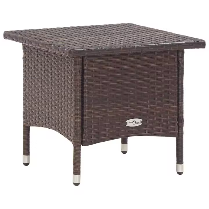vidaXL Mesita de centro de ratán sintético 50x50x47 cm en color Negro/Gris/Marrón | estructura resistente ideal para salón dormitorio o estudio - 1