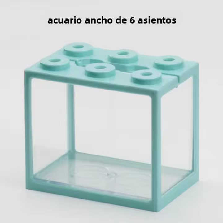 Acuario Mini Para Peces Y Reptiles Con Luz LED Caja Pila De Acuarios Cilíndricos Decoración De Paisaje De Algas Para El Hogar Y La Oficina - 1