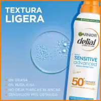 GARNIER | Delial Sensitive Advanced Bruma Protectora Solar para pieles claras, sensibles e intolerantes al sol IP50+. Muy resistente al agua, 0% pegajoso, 0% graso  - 2x150 ml - details 1