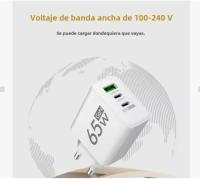 Cargador de GaN Tipo C PD Con 3 Puertos USB Adaptador De Carga Para El iPhone 15 14 Xiaomi Samsung Compatible Universal - details 1