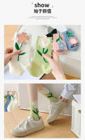 Calcetines De Mujer Estilo Japonés Coreano Dibujos Animados Flores Colores Caramelo Harajuku Kawaii Medio Tubo Calcetines Casuales Transpirables - details 3