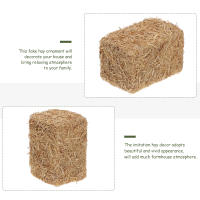 4 Pcs Mini Haystack Decoración De Jardín Falso Adorno Artificial De Paja Para Decorar La Casa Y El Hogar Bales De Madera Simulados Para Habitaciones Rústicas - details 7