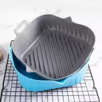 Cesta de silicona para freidora de aire, bandeja para olla, contenedor reutilizable, molde para hornear, Protector de forma de bote - details 1