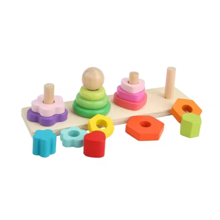 Nenitus Juguete Montessori 1 2 3 años, Figuras geométricas apilables de Madera, Juguete Educativo, Regalo niños pequeños. - 1