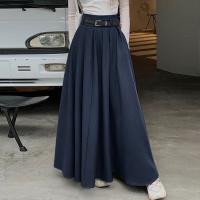 ZANZEA Jupe De Cintura Alta Para Mujer Estilo Coreano Plisado Swing Vintage Moda Primavera Escritorio Falda Larga Suave Sólida A-Line - details 4