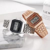 Reloj De Pulsera Deportivo Digital LED Multifuncional Para Hombres Y Mujeres F91W Correa De Acero Cuadro De Arco Índice Material De Aluminio Reloj De Negocios - details 6