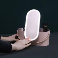 Organizador De Maquillaje Portátil Con Luz LED Y Espejo Toque Caja De Almacenamiento Para Cosméticos Organizador De Viaje - details 0