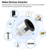 Enchufe Inteligente WiFi EU Con Aplicación Tuya 20A Adaptador Monitor De Energía Control Remoto Por App Compatible Con Google Home Alexa - details 2