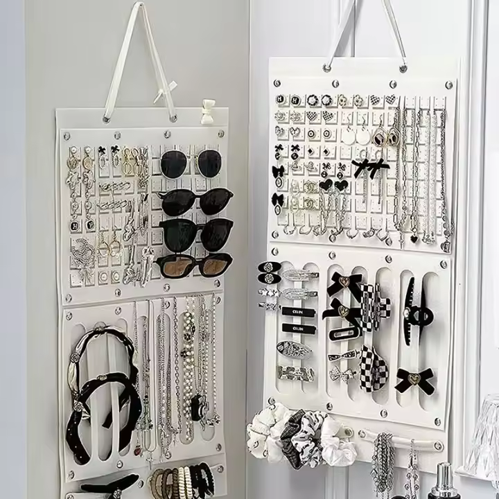 Organizador De Joyas Y Trenzas Grande Soporte De Pared Para Almacenamiento Espacioso Y Decoración De La Pared Clip Para Cabello Y Aretes - 1