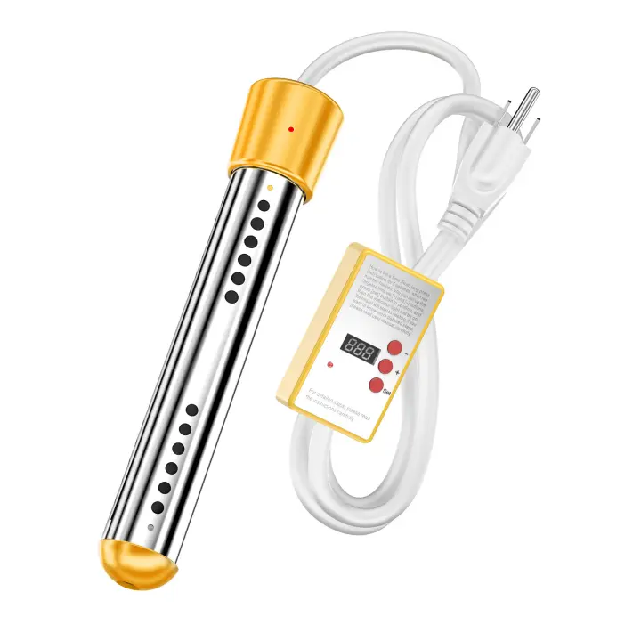 Calentador de agua por inmersión de 3000W, ventilador de Agua portátil Eléctrico with 304 S, ventilador de Cubo with termómetro Calienta hasta 5 galones De-Manos, Envío rápiamente minutos, para piscina inflable, cubo de Agua climatizada - 1