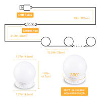 Luz De Espejo Con 10 Luces LED Para Maquillaje USB Iluminación Dimmable Para Mesa De Vestir Baño Luz De Ventana Para Espejo - details 7