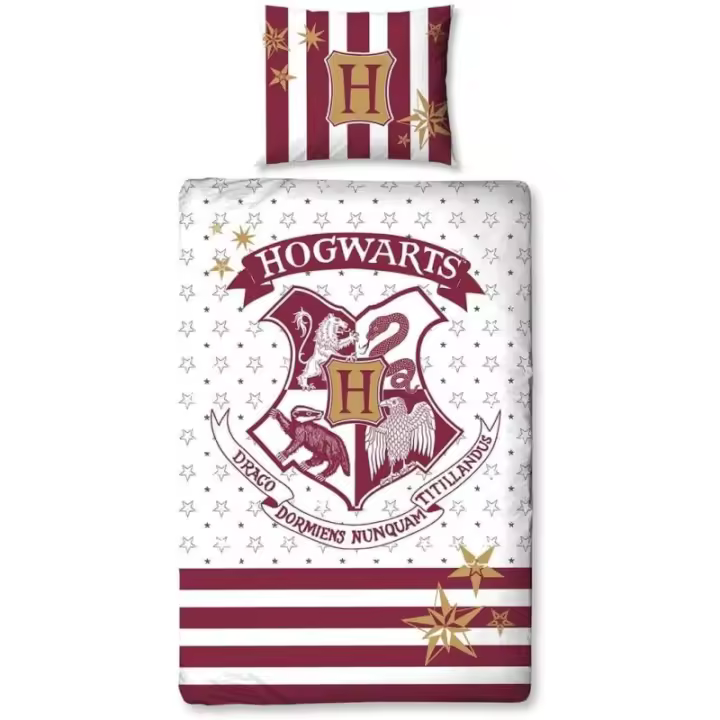 Funda nórdica algodón 140x200cm de Harry Potter para cama de 90cm  reversible con funda para almohada/cojín producto oficial REG86306 - 1