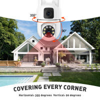 Cámara De Seguridad IP 8MP HD Wifi PTZ Dual Lens Dual Screen AI Auto Tracking Exterior Cámara CCTV De Protección IP Con Visión Nocturna Y Audio Bidireccional - details 6