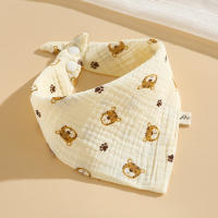 Bebé Bibs De Algodón Y Lino Absorbente Para Niños Y Niñas 5 Piezas Estilo Triángulo Dibujos Animados Oso Unisex 0-2 Años - details 10