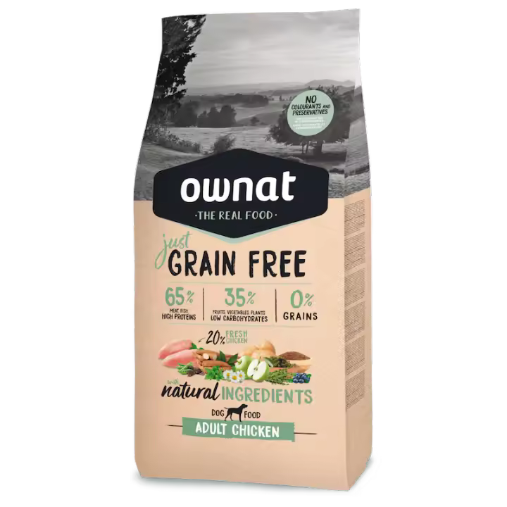 Ownat Just grain free Pollo, alto en carnes, sin cereales, mejor calidad precio - 1