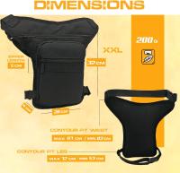 AHR Quality Riñonera Pierna (Gran Capacidad) Riñonera Moto Lateral Pernera Moto Hippie con Cremallera, Riñonera Trabajo Militar 3 Bolsillos y Doble Sujeción Unisex… - details 2