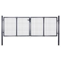vidaXL Puerta de Malla de Jardín Acero Galvanizado Gris Valla Patio Altura 75 cm, 100 cm - details 1