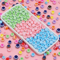 50/100pcs Resin Stripe Beads Redondas De Color Para Hacer Joyas DIY Pulsera Con Accesorios De Manualidades Cuentas Espaciadoras - details 1