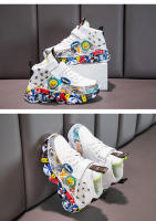 Zapatillas Deportivas Para Niños Y Niñas Tallas 26-36 Dibujos De Graffiti Casual Compras En Línea Antideslizantes PU Suela De Goma Adecuadas Para Baloncesto Y Uso Diario - details 7