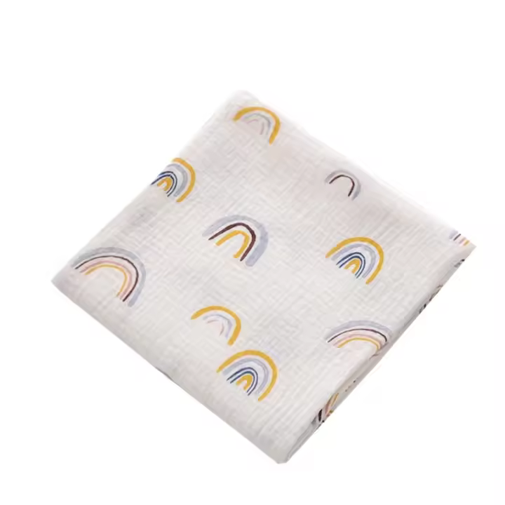 Mullidor De Algodón Para Bebé Con Estampado Floral Tapete De Muselina Para Cuna Y Baño Cubierta De Silla De Paseo Para Recién Nacidos - 1