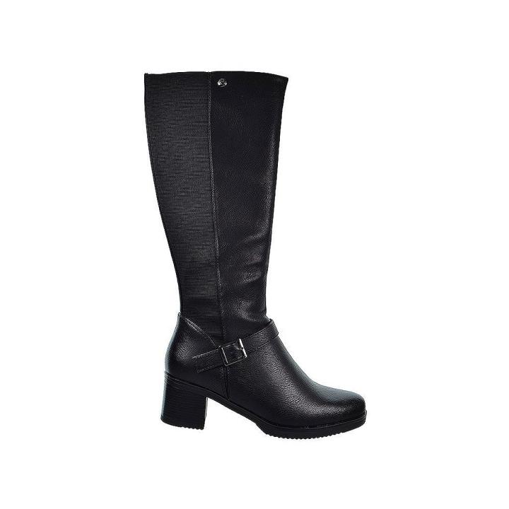 22556 Amarpies Bota Alta Acolchada Cremallera Tacón Ancho Mujer