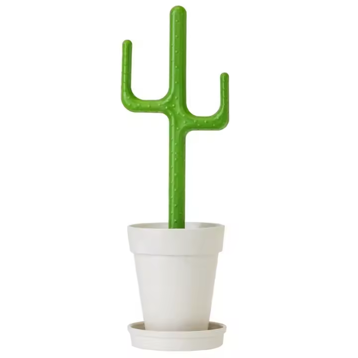 VIGAR® - Set Escobillero Wc Cactus - Diseño Original y Divertido - Fabricado con Materiales de Alta Calidad - Fácil de Limpiar y Mantener - Perfecto Para Cualquier Baño - Ahorra Espacio y es Práctico - Escobilla de Inodoro y Soporte Cepillo Decorativo - 1