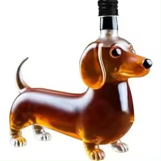 Botella de whisky con diseño de perro salchicha, divertida botella de whisky con forma de perro salchicha, decantador de whisky con forma de animal, regalo para mamá, bar, hogar, oficina, decoración - 1