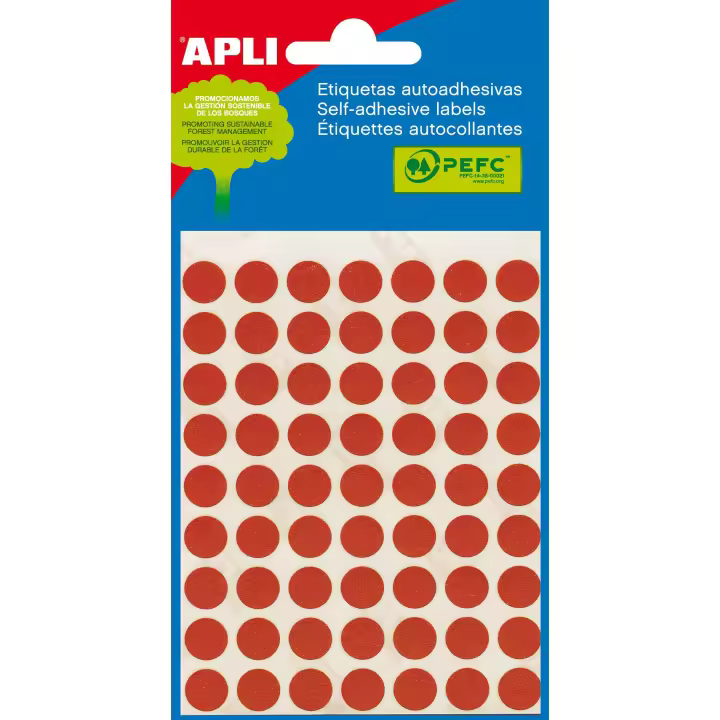 Apli Etiquetas minibolsa rojas Ø 10,0 mm 5 hojas - 1
