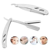 Afeitadora Manual De Acero Inoxidable Para Hombres Cuchilla De Afeitar Plegable Para Rostro Y Cuerpo Caja De Almacenamiento De Afeitado - details 0