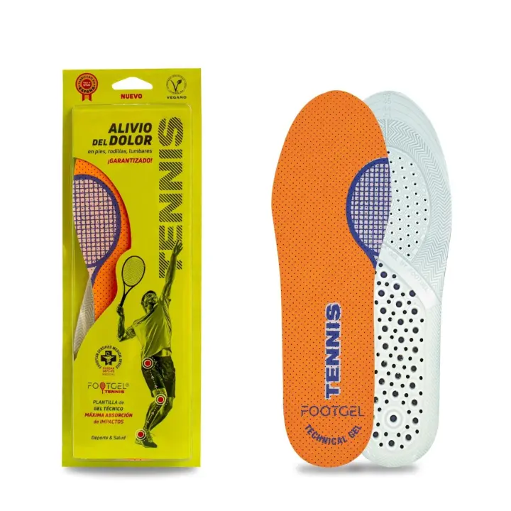 Footgel - Plantilla para TENNIS - Certificación Sanitaria de Grado 1 - Alivio del Dolor en Pies - Amortiguación 34,4% - 1