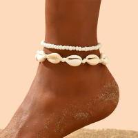 2PCS Pulseras De Tobillo Con Concha Natural Y Cuentas De Resina Para Mujer Joyería De Playa Bohemia Accesorio Veraniego Para Pies - details 3