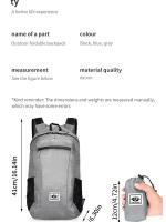 Mochila Ultra-Ligera Plegable Impermeable Y Duradera Para Senderismo Y Aventuras Al Aire Libre Comodidad Y Resistencia En Un Solo Paquete - details 2