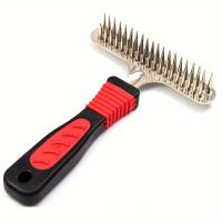 Cepillo De Belleza Para Perros De Dos Filas Avanzado Apto Para Razas Grandes De Perros Acero Inoxidable - details 1