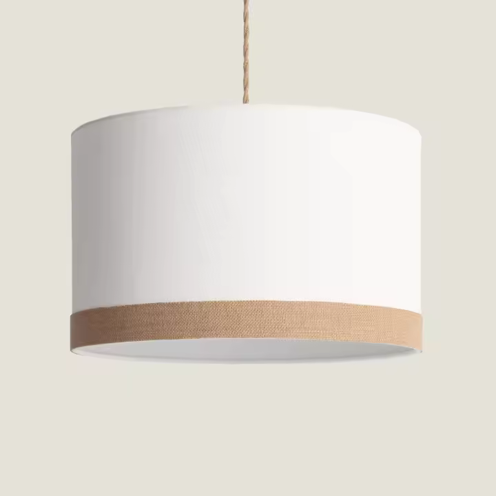 Ledkia Lámpara Colgante Tela Natural de Diseño Elegante y Acabados de Máxima Calidad - 1