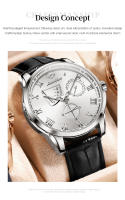 Reloj Automático Para Hombre JSDUN De Lujo Rosa Oro Con Movimiento Suizo Importado Multifuncional Fecha Resistente Al Agua Cuero Acero Inoxidable - details 1