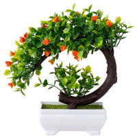 Planta Artificial De Bonsái En Vaso Flores Falsas Ornamento De Mesa Material Plástico Estilo De Planta Bonsái - details 3