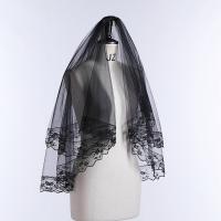 Velo De Novia Corto Y Negro Con Encaje Y Peine Para Bodas Vintage Vestido De Novia Fotografía Fiesta De Soltera Y Disfraz Para Mujeres - details 3