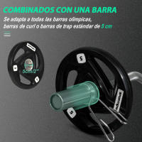 SPORTNOW Juego de 2 Discos de Pesas Olímpicas de Hierro Fundido 5 kg/10 kg Placas de Pesas Recubierta de Goma con Barra Tri-Grip y Orificio de 5 cm para Fitness en Gimnasio Casa Negro - details 5