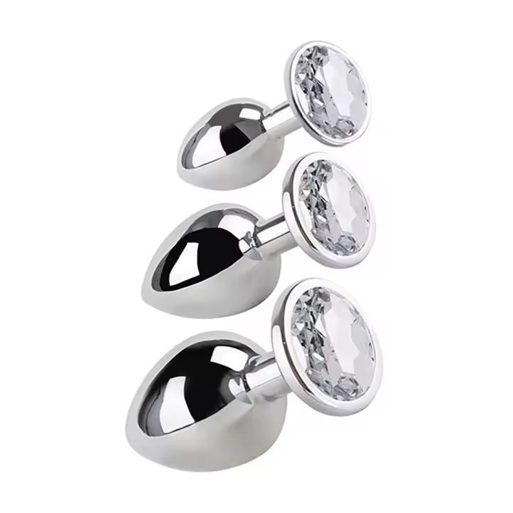 SPLEASURES PLUG PACK 3 UNIDADES METAL COLOR TRANSPARENTE JUGUETES SEXUALES - 1