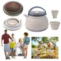 Cacerola De Silicona 1.5L Con Manija Pote De Agua Desplegable Fiambrera De Acero Inoxidable Para Camping Y Senderismo - details 10