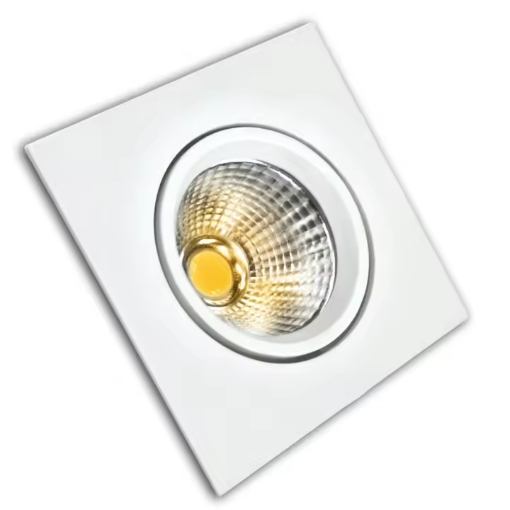 Aro LED COB Aluminio Basculante Cuadrado Blanco 8W Fría Matel - 1