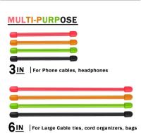 Lazos de torsión 16 paquetes de silicona Cable Ties multiusos reutilizable organizador de cable de goma para la gestión de cables (3 pulgadas, 6 pulgadas) - details 2
