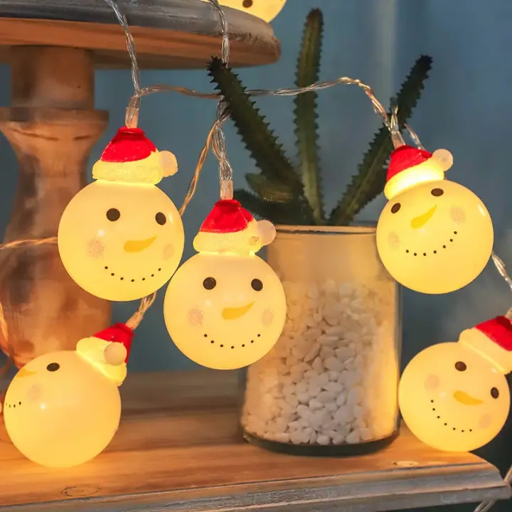 Luces De Navidad LED 1.5M10 Controladas Por Batería Con Diseño De Santa Claus Guirnalda De Hadas Para Decoración De Casa Y Árbol De Navidad - 1