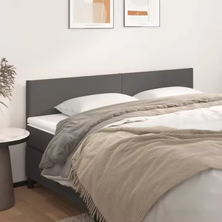 vidaXL Cabeceros 2 unidades de cuero sintético gris 80x5x78/88 cm - 1
