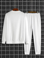 Conjunto De Otoño E Invierno Para Hombre Con Impresión De Letras De París Pantalones Largos De Cuello Redondo Deporte Cómodo - details 8