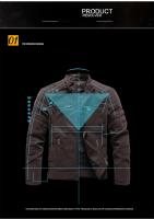 Chaqueta De Cuero Invierno Para Hombre Con Forro De Poliéster Caliente Estilo Motocicleta Con Bordado PU Multibolsillos Vintage Outwear Chaqueta De Viento De Otoño - details 1