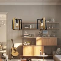American Chandelier Lámpara Retro De Hierro Y Madera Pendente Para Barra Y Restaurante Luz Colgante Creativa Doméstica Aparato De Iluminación - details 4